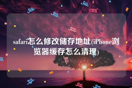 safari怎么修改储存地址(iPhone浏览器缓存怎么清理)