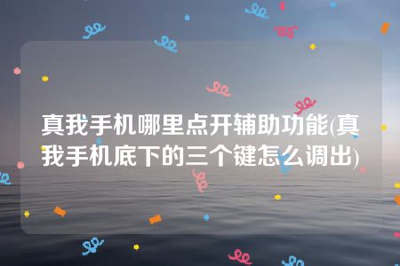 真我手机哪里点开辅助功能(真我手机底下的三个键怎么调出)