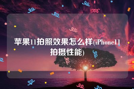 苹果11拍照效果怎么样(iPhone11拍摄性能)