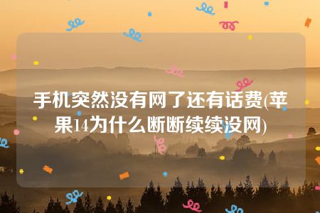 手机突然没有网了还有话费(苹果14为什么断断续续没网)