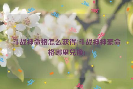 斗战神命格怎么获得(斗战神神豪命格哪里兑换)