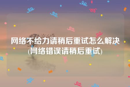 网络不给力请稍后重试怎么解决(网络错误请稍后重试)