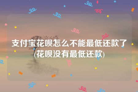 支付宝花呗怎么不能最低还款了(花呗没有最低还款)