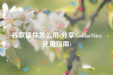 谷歌插件怎么用(分享SimilarSites使用指南)