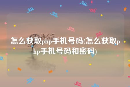 怎么获取php手机号码(怎么获取php手机号码和密码)