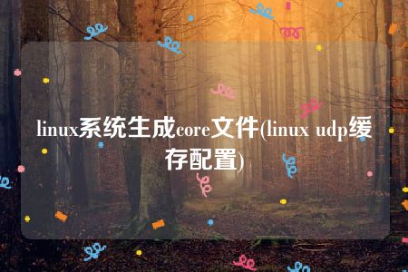 linux系统生成core文件(linux udp缓存配置)