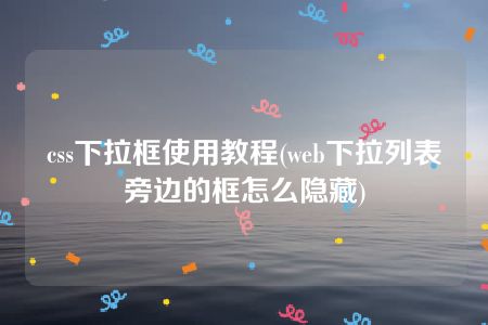 css下拉框使用教程(web下拉列表旁边的框怎么隐藏)