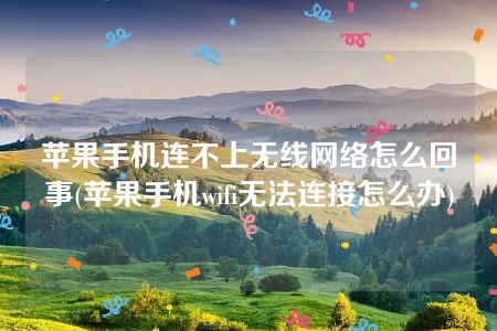 苹果手机连不上无线网络怎么回事(苹果手机wifi无法连接怎么办)