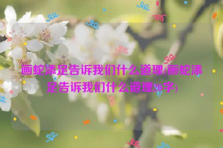 画蛇添足告诉我们什么道理(画蛇添足告诉我们什么道理20字)