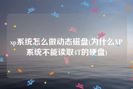 xp系统怎么做动态磁盘(为什么XP系统不能读取4T的硬盘)