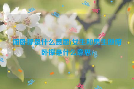 俯卧撑是什么意思(女生和男生做俯卧撑是什么意思)