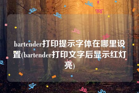 bartender打印提示字体在哪里设置(bartender打印文字后显示红灯亮)