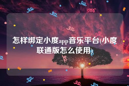 怎样绑定小度app音乐平台(小度联通版怎么使用)