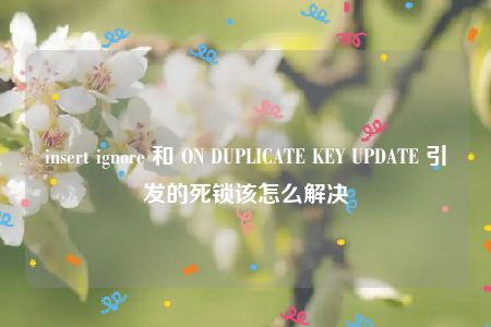 insert ignore 和 ON DUPLICATE KEY UPDATE 引发的死锁该怎么解决