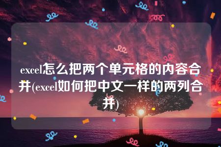 excel怎么把两个单元格的内容合并(excel如何把中文一样的两列合并)