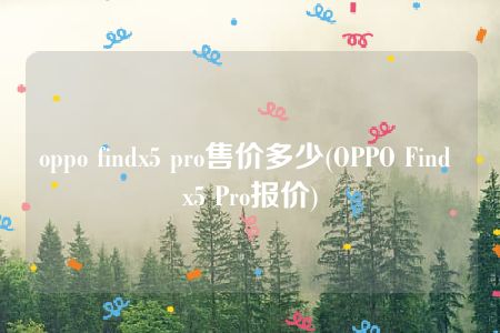 oppo findx5 pro售价多少(OPPO Find x5 Pro报价)