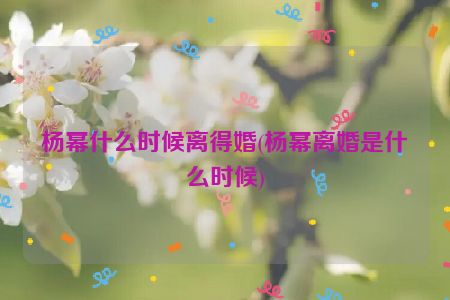 杨幂什么时候离得婚(杨幂离婚是什么时候)