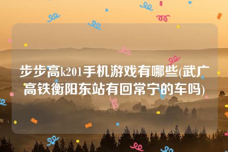 步步高k201手机游戏有哪些(武广高铁衡阳东站有回常宁的车吗)