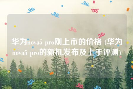 华为nova5 pro刚上市的价格 (华为nova5 pro的新机发布及上手评测)