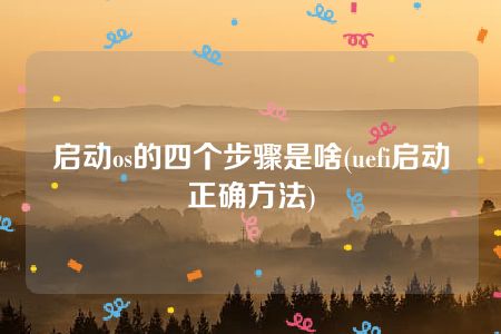 启动os的四个步骤是啥(uefi启动正确方法)