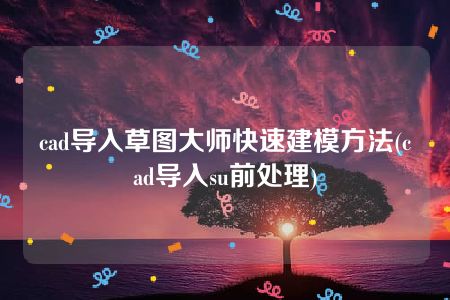 cad导入草图大师快速建模方法(cad导入su前处理)