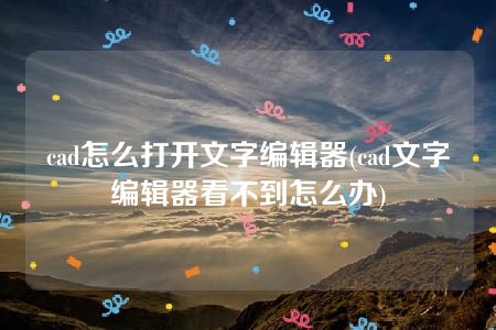 cad怎么打开文字编辑器(cad文字编辑器看不到怎么办)