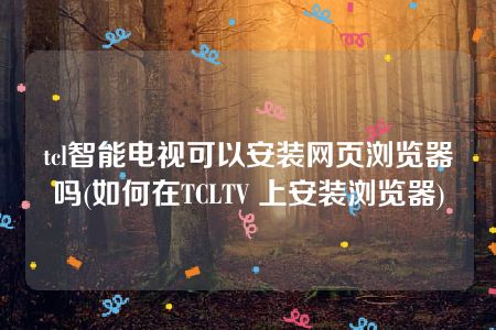 tcl智能电视可以安装网页浏览器吗(如何在TCLTV 上安装浏览器)