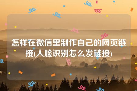 怎样在微信里制作自己的网页链接(人脸识别怎么发链接)