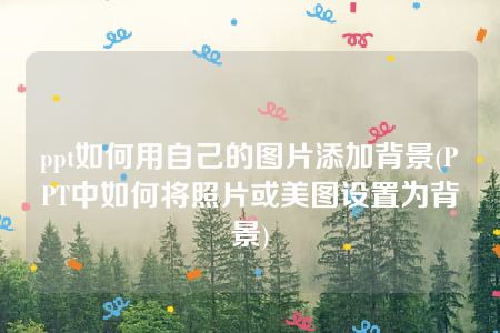 ppt如何用自己的图片添加背景(PPT中如何将照片或美图设置为背景)