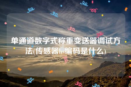 单通道数字式称重变送器调试方法(传感器hs编码是什么)