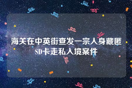 海关在中英街查发一宗人身藏匿SD卡走私入境案件