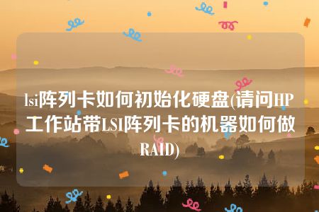 lsi阵列卡如何初始化硬盘(请问HP工作站带LSI阵列卡的机器如何做RAID)