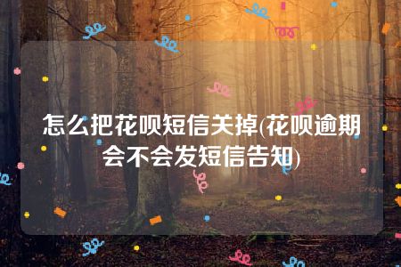 怎么把花呗短信关掉(花呗逾期会不会发短信告知)