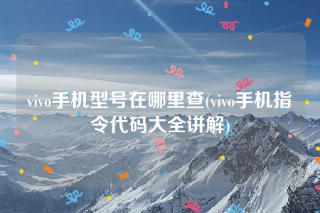 vivo手机型号在哪里查(vivo手机指令代码大全讲解)