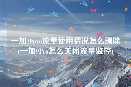 一加10pro流量使用情况怎么删除(一加9Pro怎么关闭流量监控)