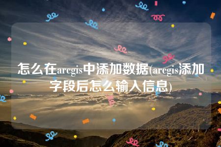 怎么在arcgis中添加数据(arcgis添加字段后怎么输入信息)