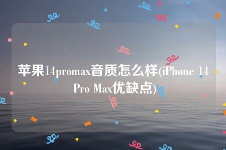 苹果14promax音质怎么样(iPhone 14 Pro Max优缺点)