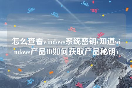 怎么查看windows系统密钥(知道windows产品ID如何获取产品秘钥)