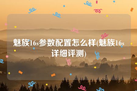 魅族16s参数配置怎么样(魅族16s详细评测)