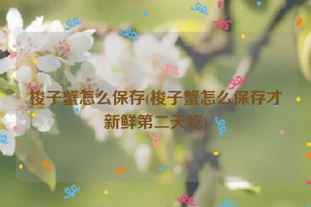 梭子蟹怎么保存(梭子蟹怎么保存才新鲜第二天吃)