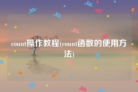 count操作教程(count函数的使用方法)