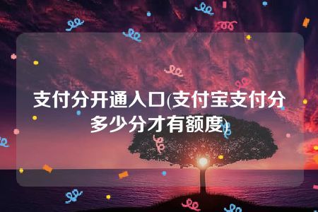 支付分开通入口(支付宝支付分多少分才有额度)