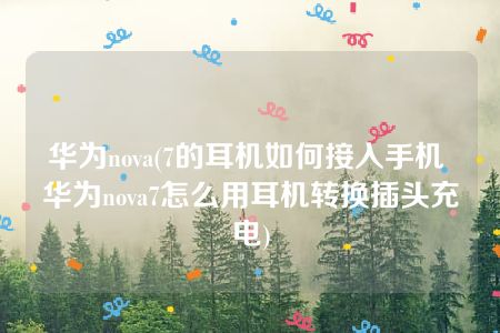 华为nova(7的耳机如何接入手机 华为nova7怎么用耳机转换插头充电)