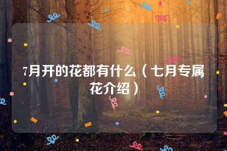 7月开的花都有什么（七月专属花介绍）