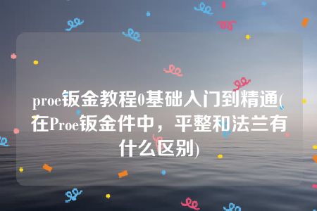 proe钣金教程0基础入门到精通(在Proe钣金件中，平整和法兰有什么区别)