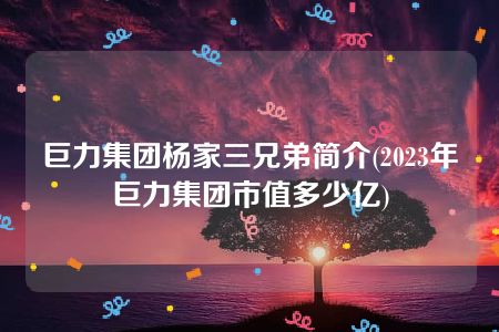 巨力集团杨家三兄弟简介(2023年巨力集团市值多少亿)