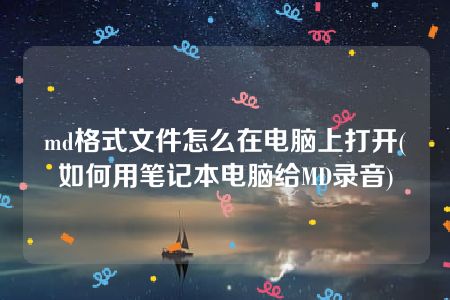 md格式文件怎么在电脑上打开(如何用笔记本电脑给MD录音)