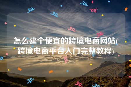 怎么建个便宜的跨境电商网站(跨境电商平台入门完整教程)